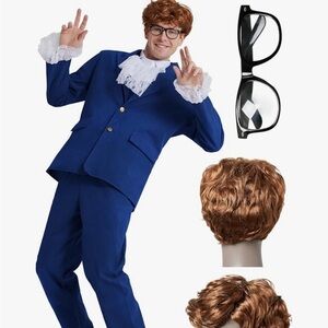 Austin Powers Adult Costume with Glasses and Wig